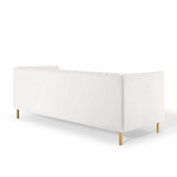 Shift Channel Tufted Performance Velvet Sofa - White EEI-4132-WHI