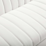 Shift Channel Tufted Performance Velvet Sofa - White EEI-4132-WHI