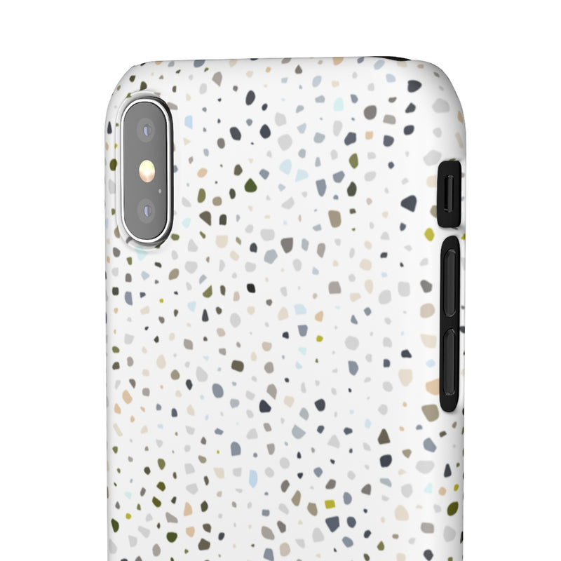 White Terrazzo Phone Case