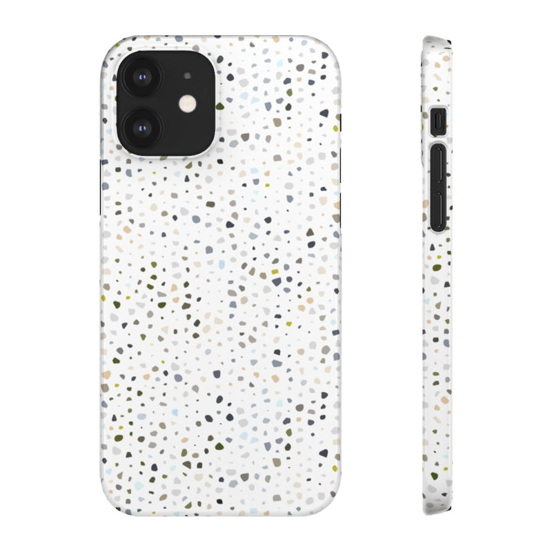 White Terrazzo Phone Case