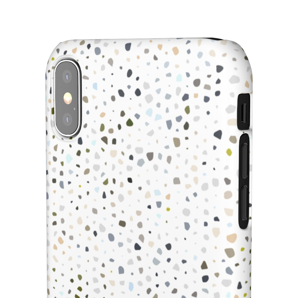 White Terrazzo Phone Case
