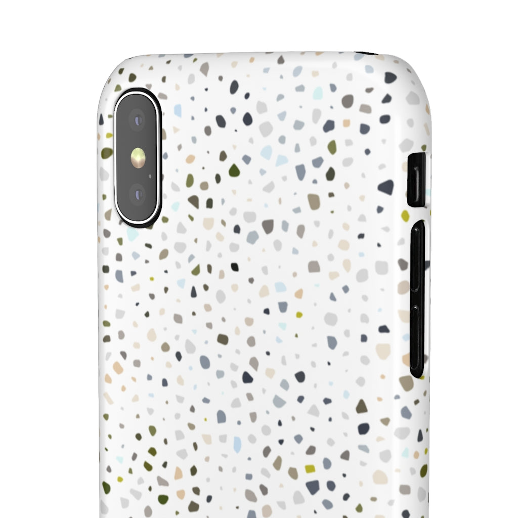 White Terrazzo Phone Case