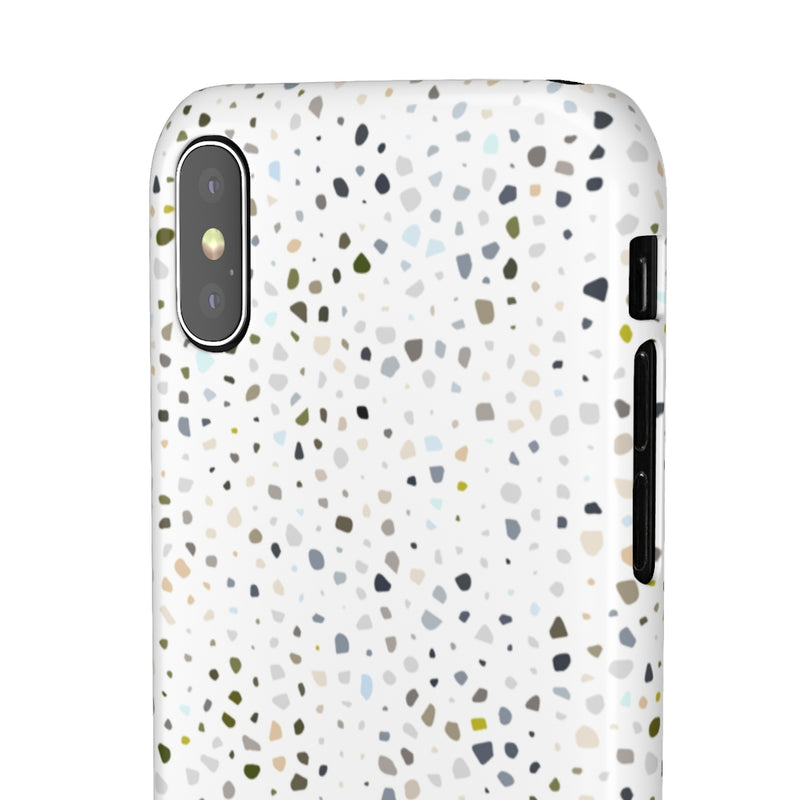 White Terrazzo Phone Case