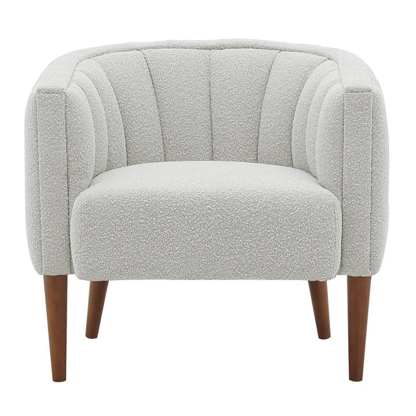 Cruz KD Fabric Accent Arm Chair Wooden Legs