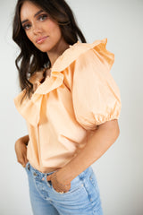 Peach Ruffle Blouse