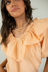 Peach Ruffle Blouse