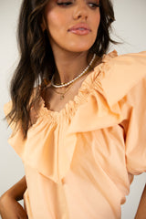 Peach Ruffle Blouse