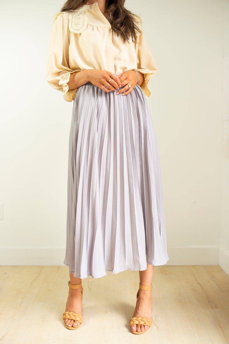 Pleated Chiffon Maxi Skirt