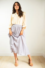 Pleated Chiffon Maxi Skirt