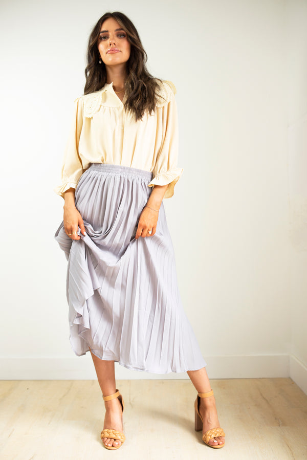 Pleated Chiffon Maxi Skirt