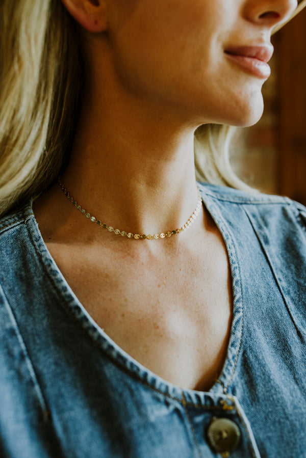 Mini Disc Gold Chain Necklace