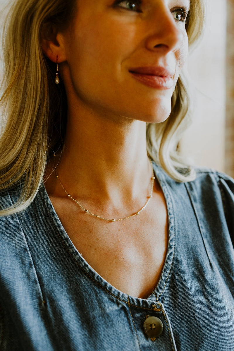 Shell Pearl Hoop Earrings by Layer Jewelry