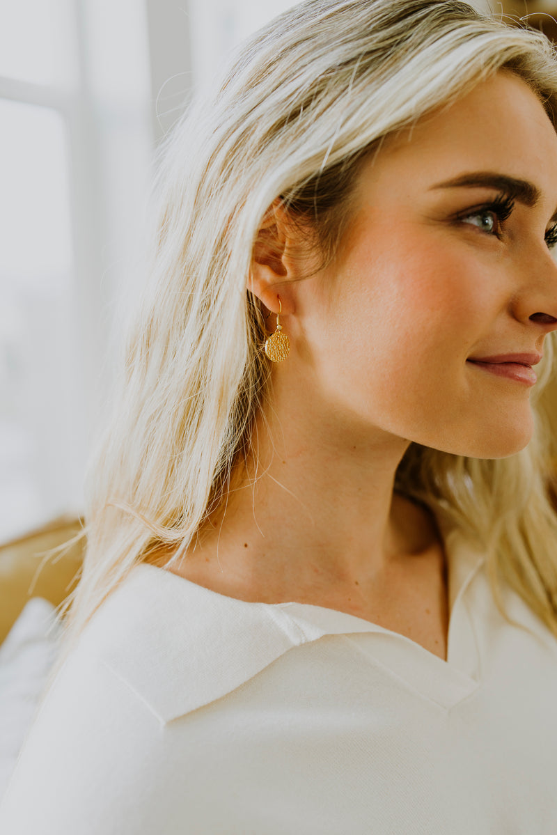 Uma Gold Hammered Hoop Earrings
