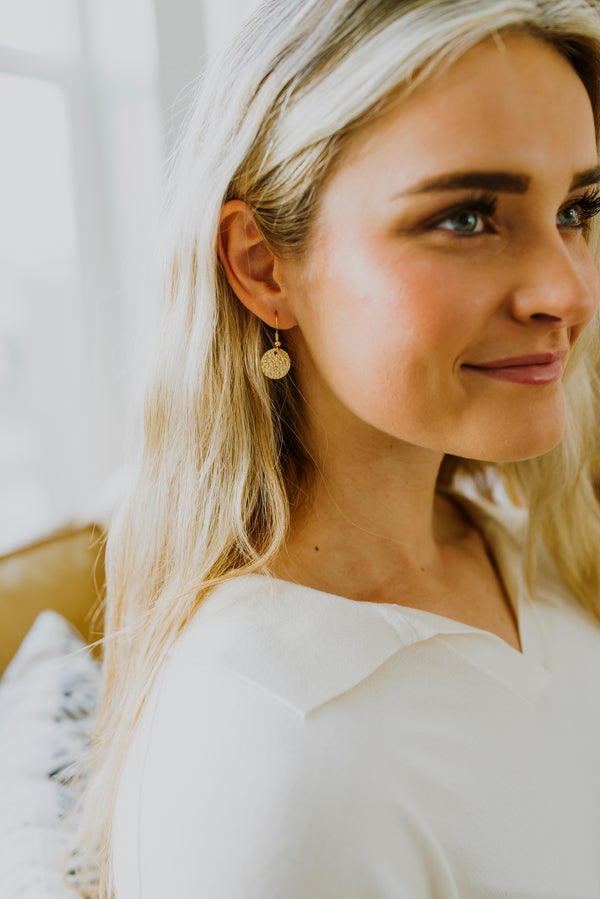 Uma Gold Hammered Hoop Earrings