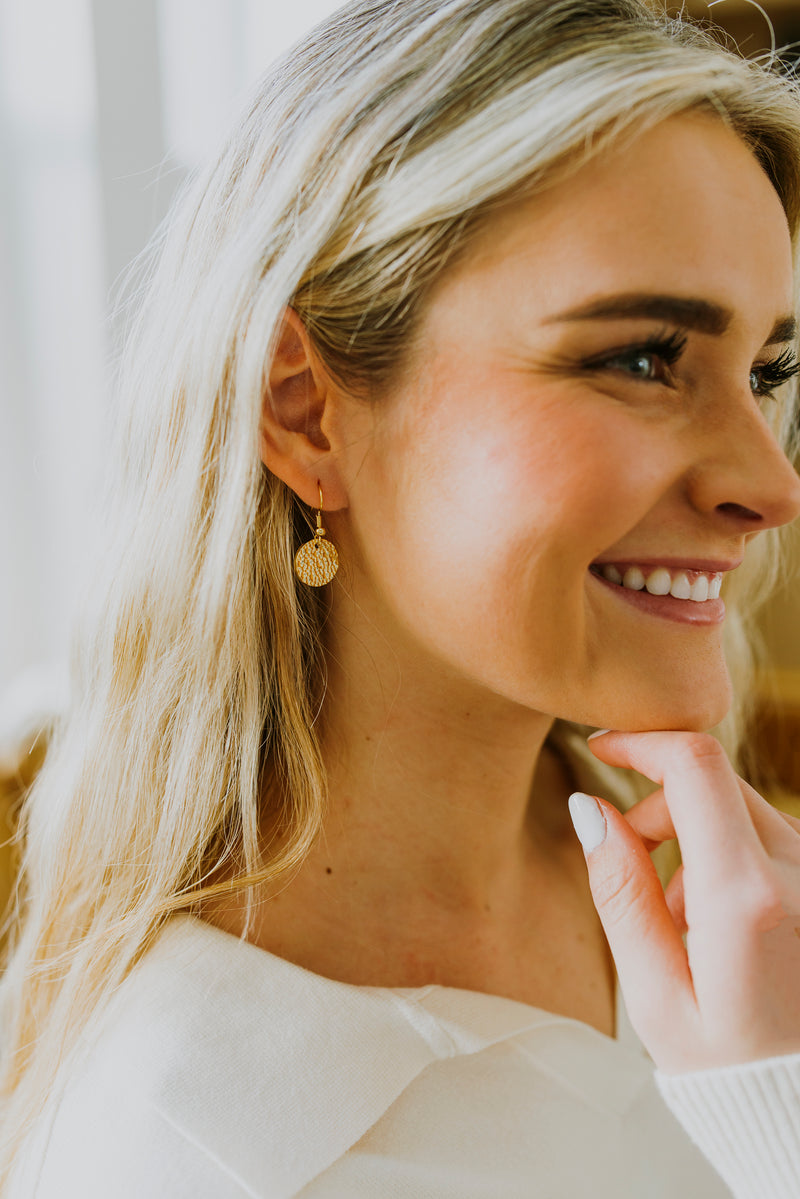 Uma Gold Hammered Hoop Earrings