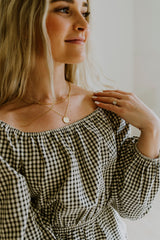 Gold Hammered Pendant Necklace by Layer Jewelry