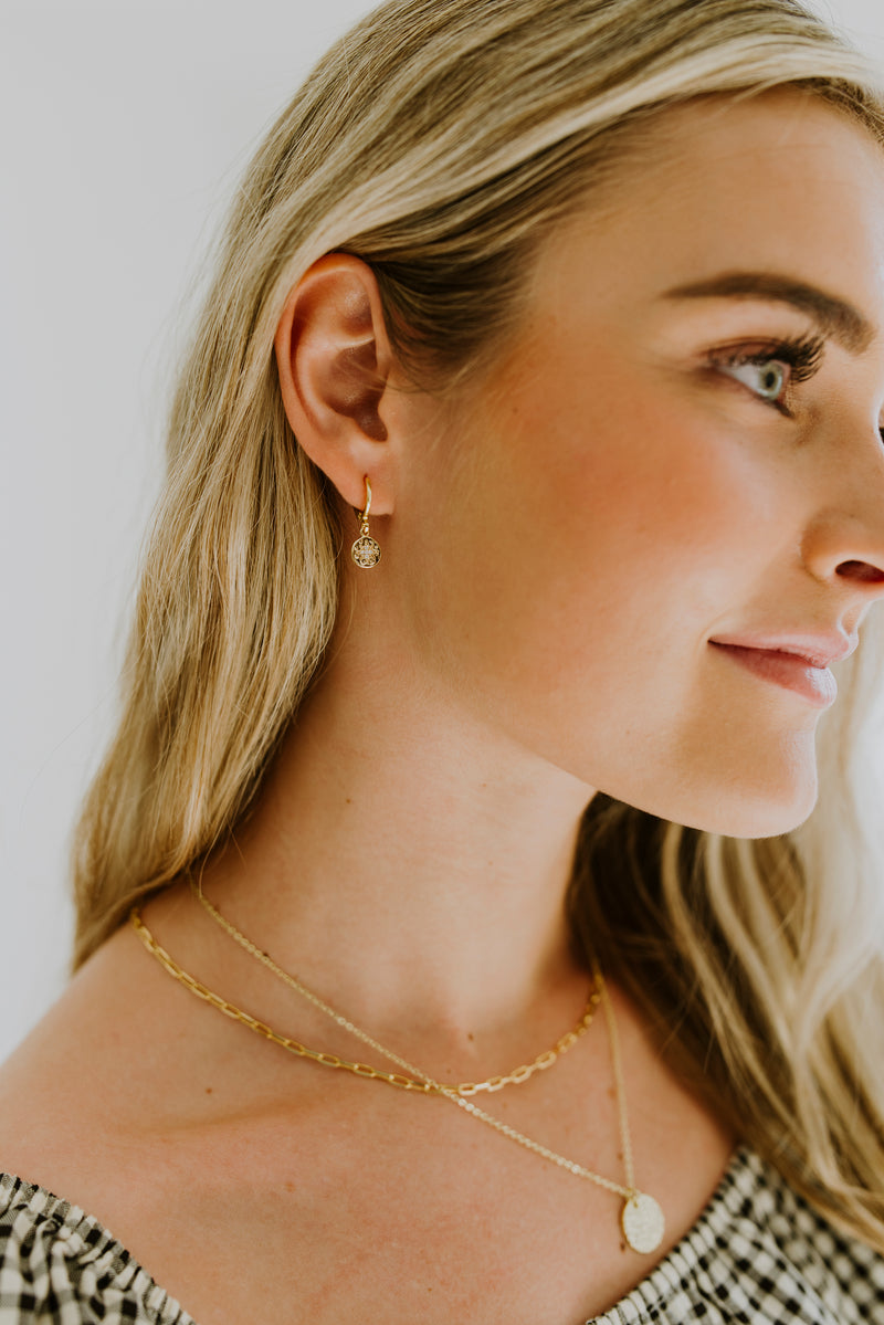 Starburst Pendant Huggie Earrings