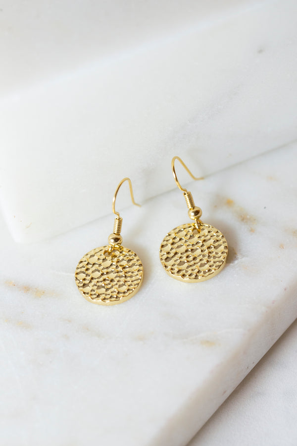 Uma Gold Hammered Hoop Earrings