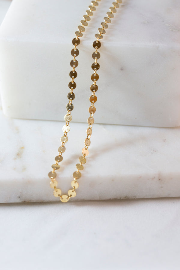 Mini Disc Gold Chain Necklace