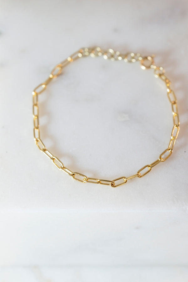 Dainty Paper Clip Chain Bracelet