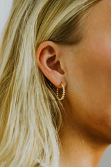 Small Beaded Huggie Hoop Earrings