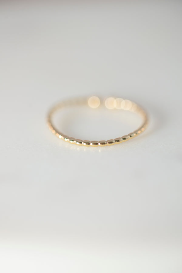 Dainty Gold Beaded Ring