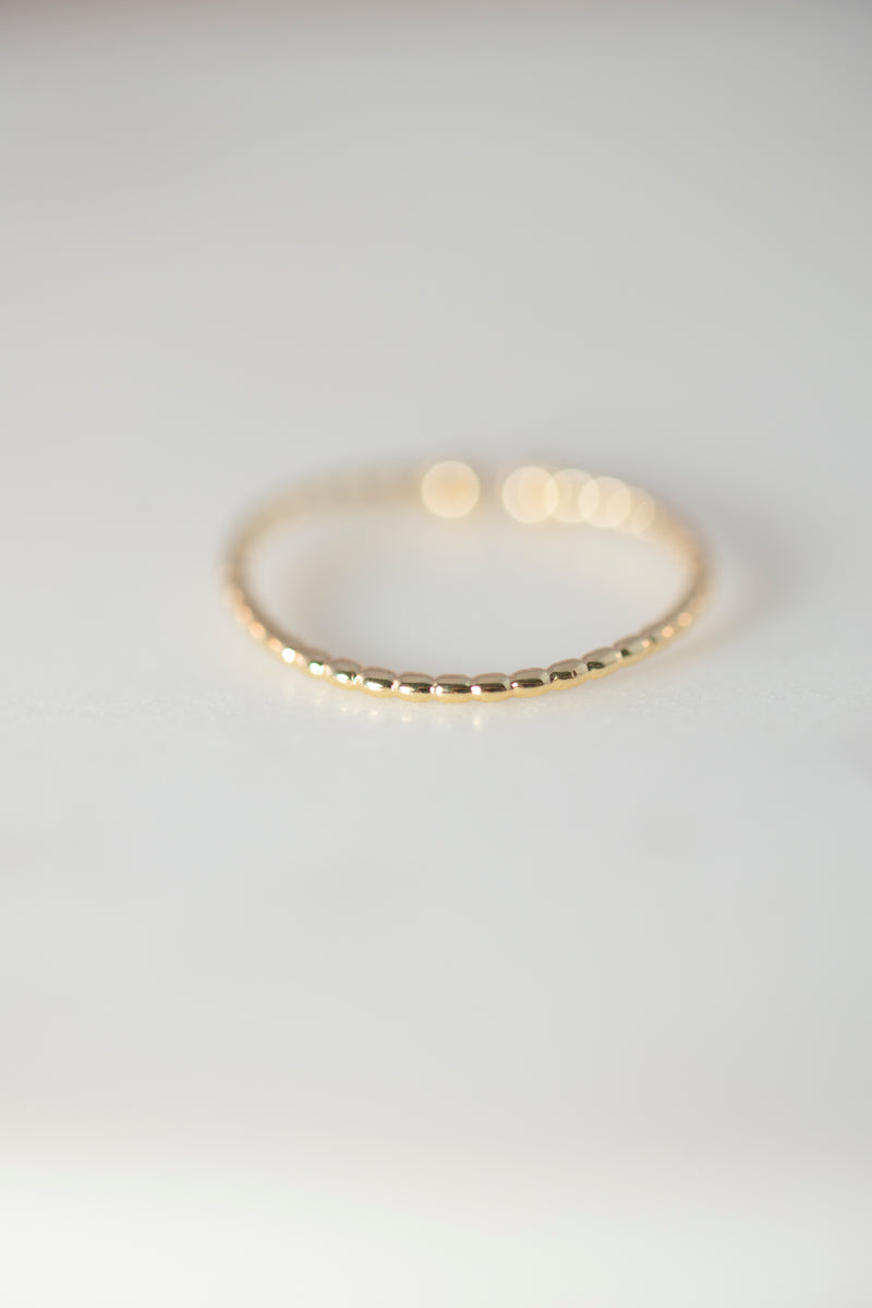 Dainty Gold Beaded Ring