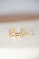 Dainty Gold Beaded Ring