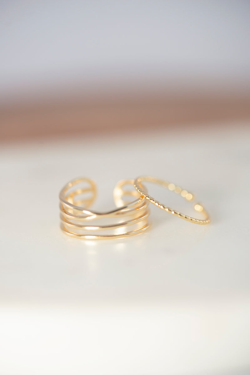Dainty Gold Beaded Ring
