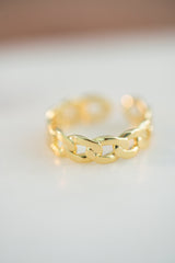 Gold Curb Chain Ring