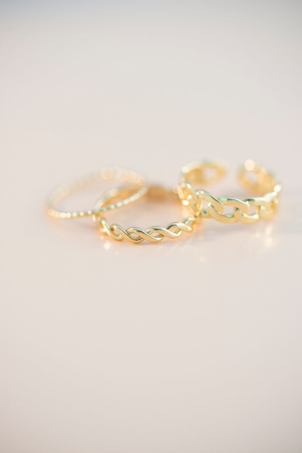 Gold Twisted Adjustable Ring