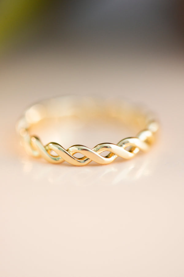 Gold Twisted Adjustable Ring