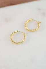 Small Beaded Huggie Hoop Earrings