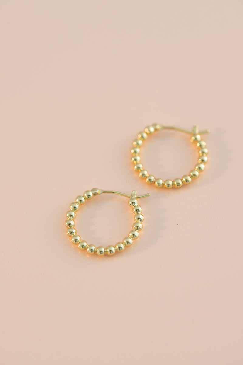 Small Beaded Huggie Hoop Earrings