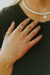Dainty Gold Beaded Ring