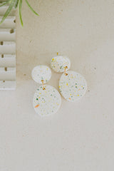WhiteSpeckled Clay Earrings
