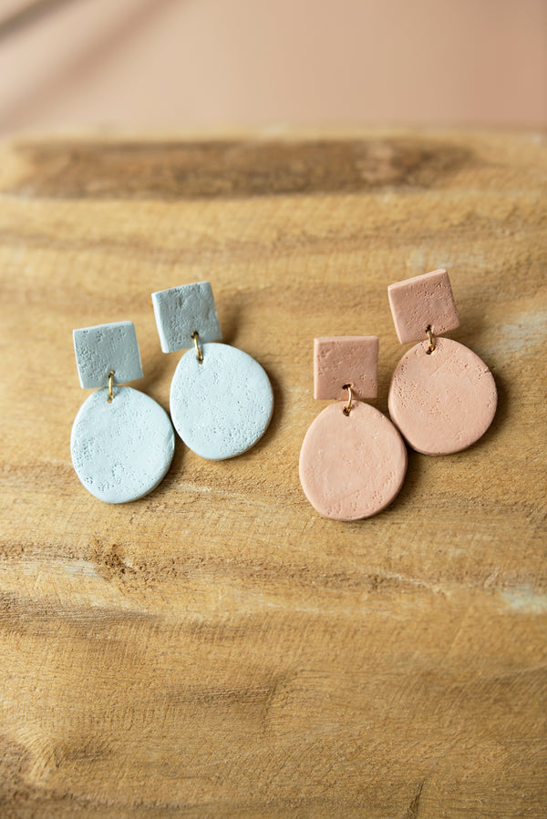 Pastel Geometric Clay Earrings