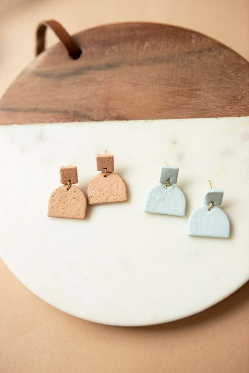 Pastel Geometric Clay Earrings