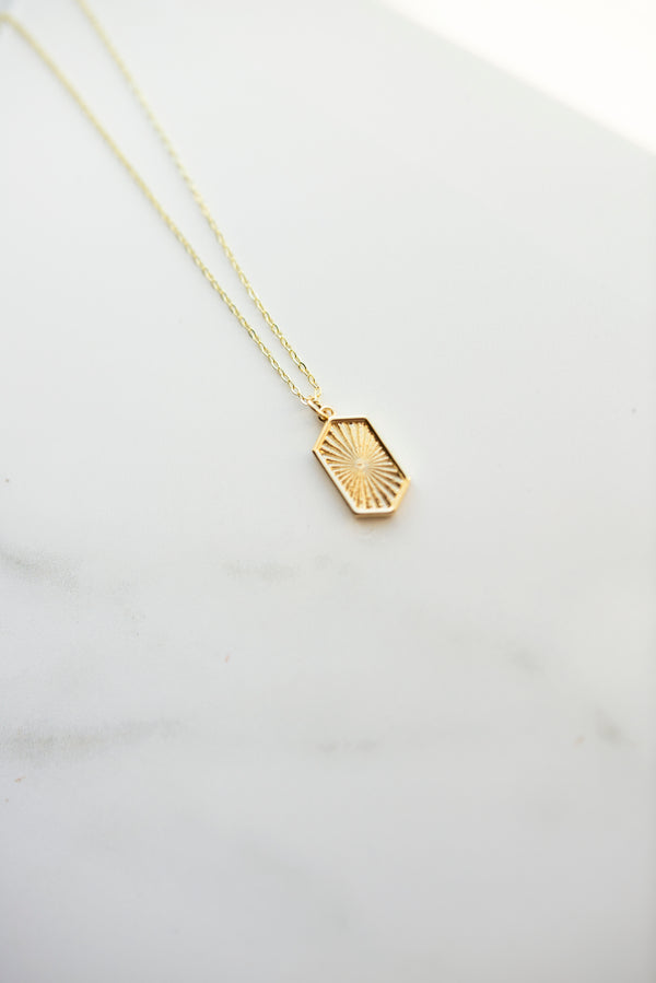 Gold Filled Starburst Pendant Necklace by Layerhandmade