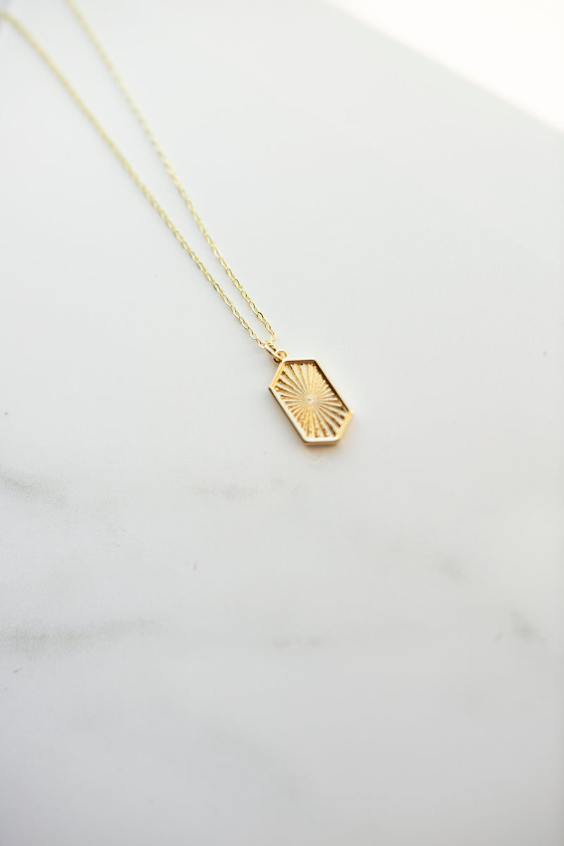 Gold Filled Starburst Pendant Necklace by Layerhandmade