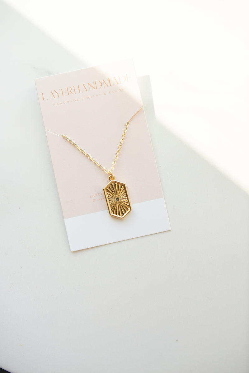 Gold Filled Starburst Pendant Necklace by Layerhandmade