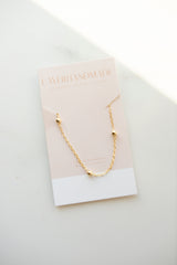 Dainty Bead and Chain Gold Filled Necklace by Layerhandmade