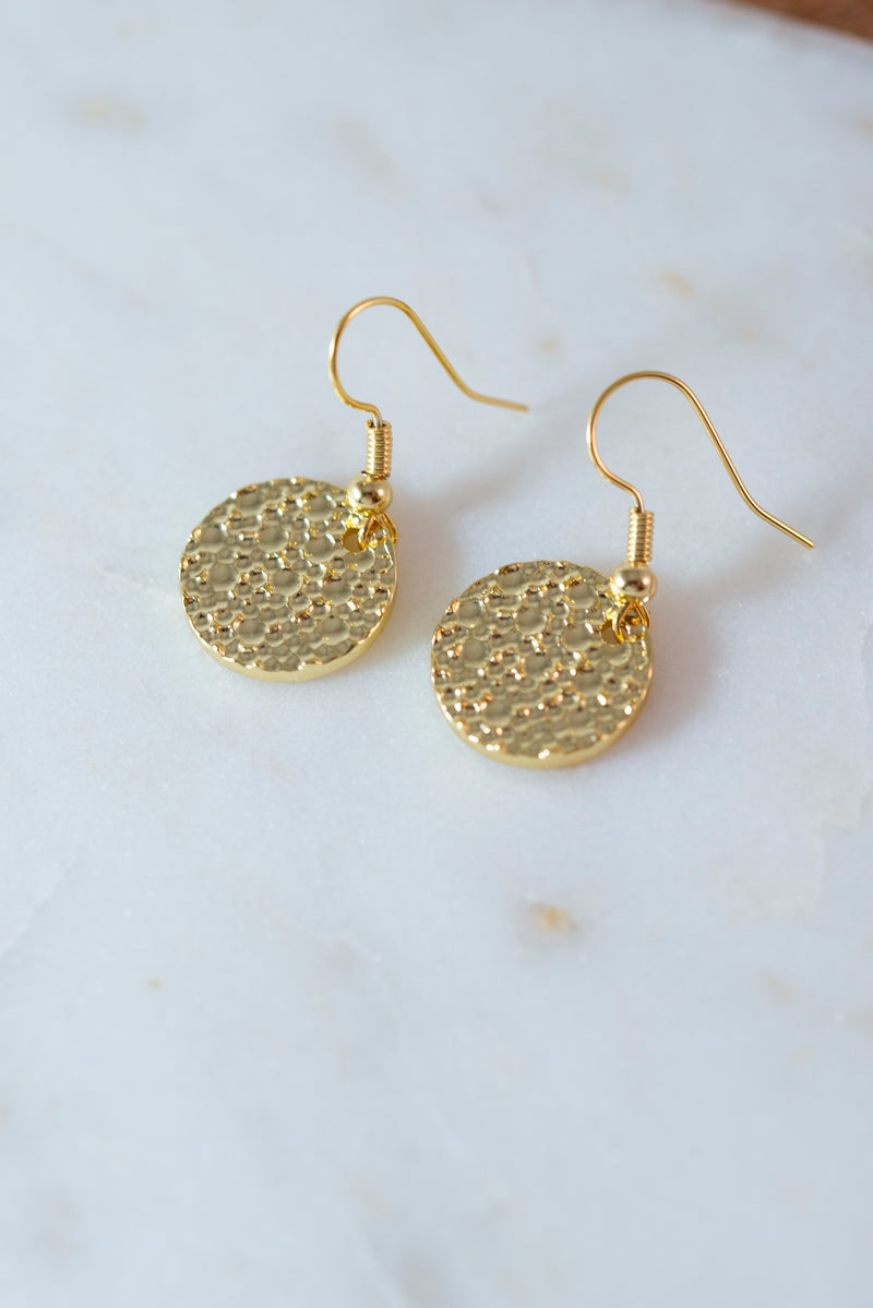 Uma Gold Hammered Hoop Earrings