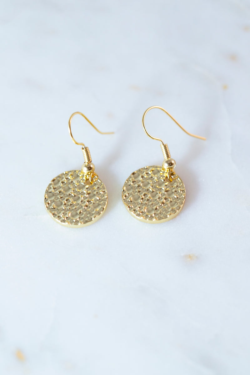 Uma Gold Hammered Hoop Earrings