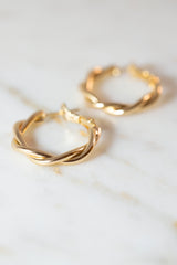 Dainty Twisted Hoop Earrings by Layer Jewelry