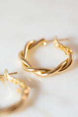 Dainty Twisted Hoop Earrings by Layer Jewelry