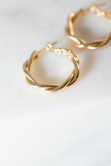 Dainty Twisted Hoop Earrings by Layer Jewelry