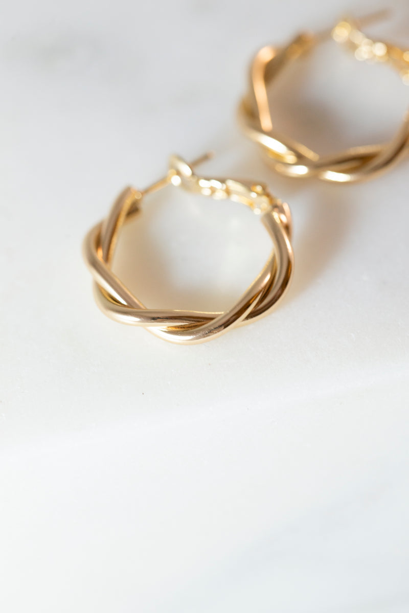 Dainty Twisted Hoop Earrings by Layer Jewelry
