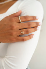 Dainty Crown Marquise Ring Adjustable