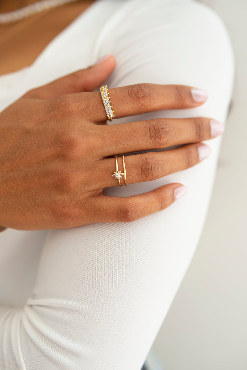 Dainty Crown Marquise Ring Adjustable